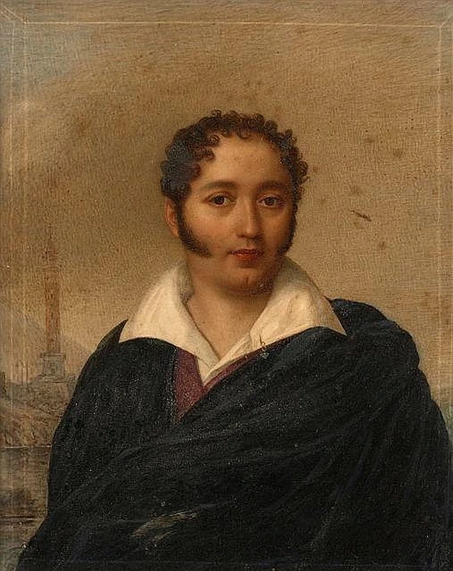 Jean - Baptiste Wicar, Ritratto di un uomo di fronte al Golfo di Napoli, attribuito